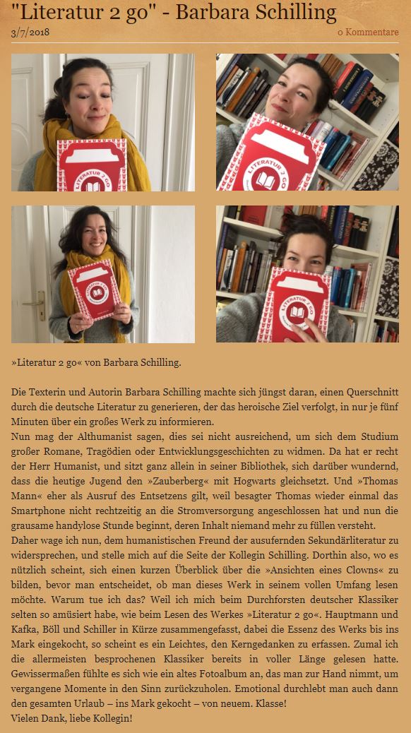 Rezension zu „Literatur to go“ im Buchmagazin